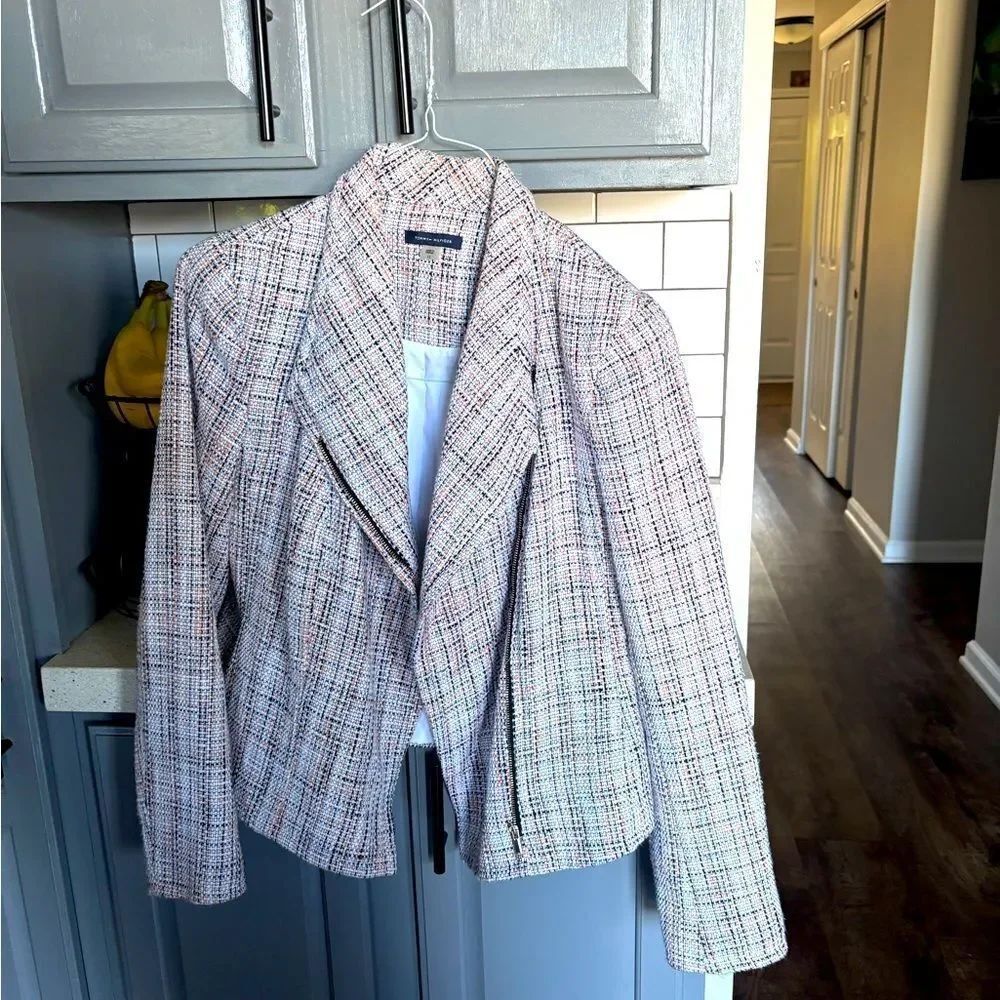 Tommy Hilfiger Black and White and Orange Blazer/Jacket